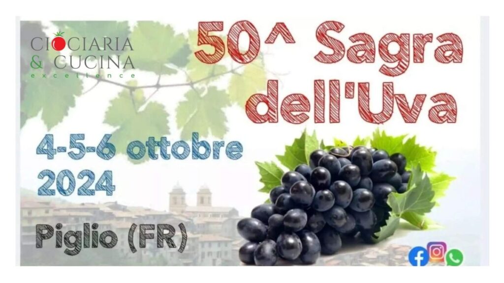 Al via la 50^ sagra dell'uva del Cesanese del Piglio